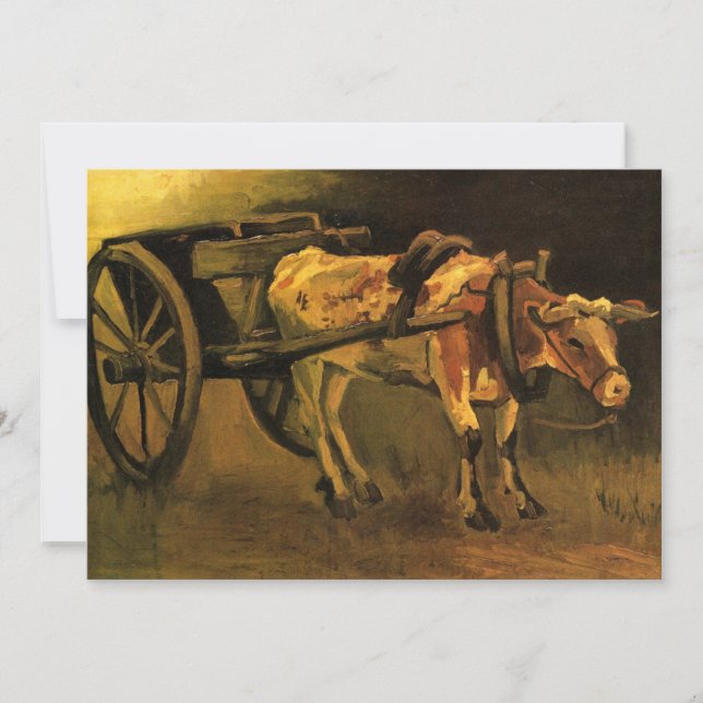 Chariot avec bœuf rouge et blanc par Vincent van G (Devant)