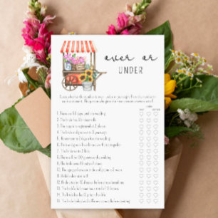 Chariot de fleurs - jeu de baby shower Over ou Und