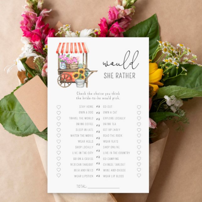 Chariot de fleurs - Jeu de baby shower pour mariée (Créateur téléchargé)