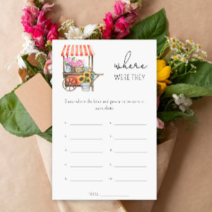 Chariot de fleurs - Où était-ce jeu de baby shower