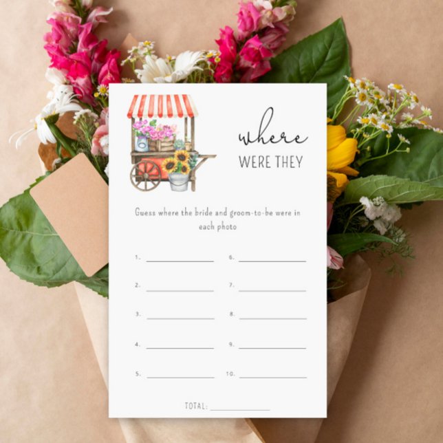 Chariot de fleurs - Où était-ce jeu de baby shower (Créateur téléchargé)