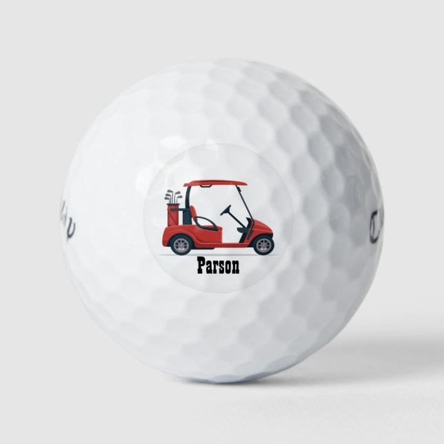 Chariot de golf rouge Nom Balle de golf Callaway D (Devant)
