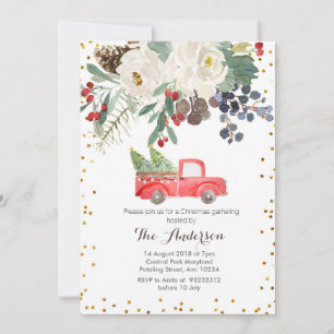 Chariot de Noël Invitation à la florale de Noël