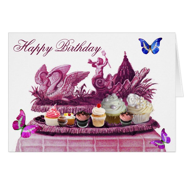 CHARIOT ROSE DE SWANS ET CUPCAKES JEUX ANNIVERSAIR (Devant horizontal)