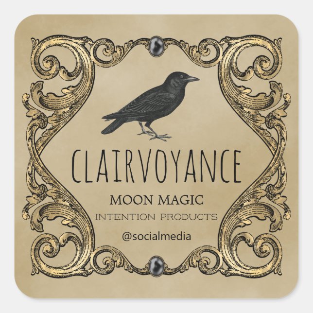 Chariot Spell Jar Et Chandelier Étiquette (Devant)