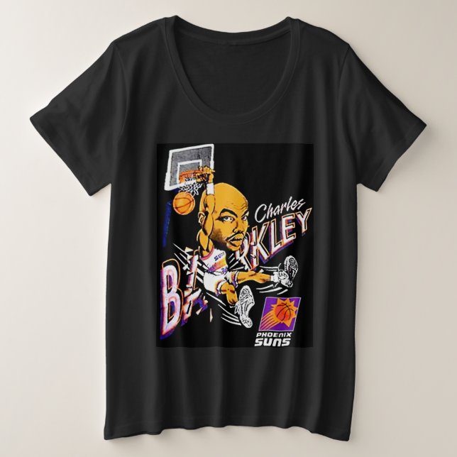 Charles Barkley Retro Basketball Cartoon Worn (Design devant)