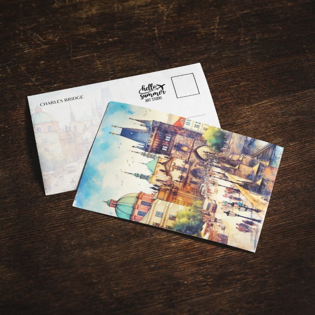 Charles Bridge Prague République tchèque Carte pos (Créateur téléchargé)