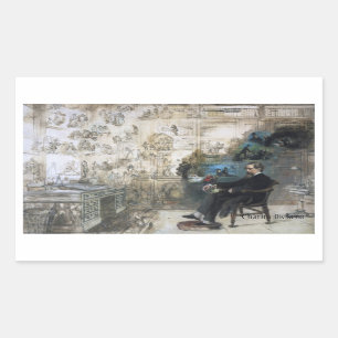 Charles Dickens rêvant des autocollants
