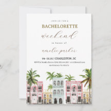 Charleston Bachelorette Invitation & Itinéraire