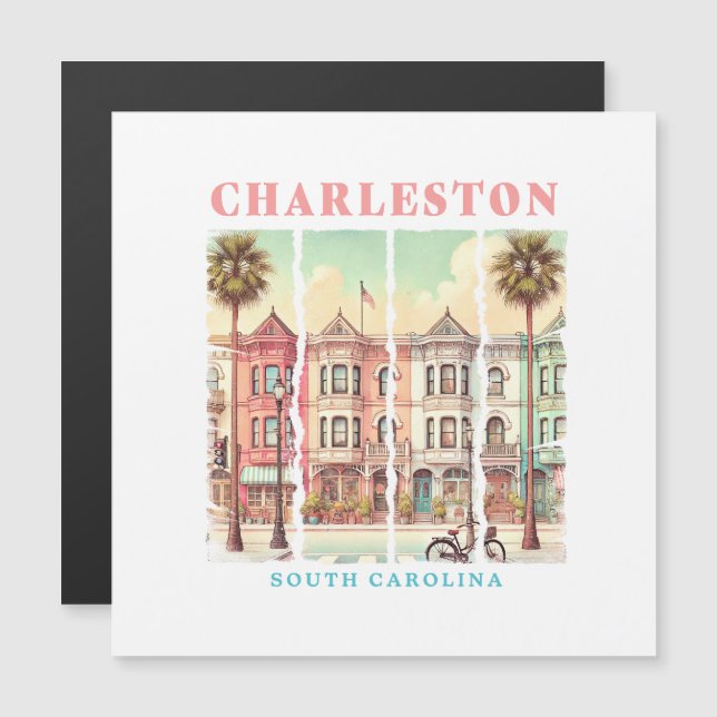 Charleston, Caroline du Sud - Rue King Vintage (Devant / Derrière)