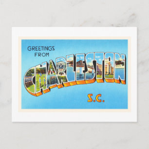 Charleston Caroline du Sud SC Vieux Vintage Carte 