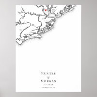 Charleston Mariage Élégante carte Poster du livre