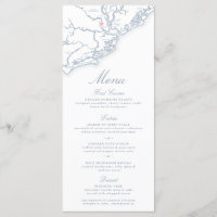 Charleston SC Carte Elegant Dusty Blue Mariage