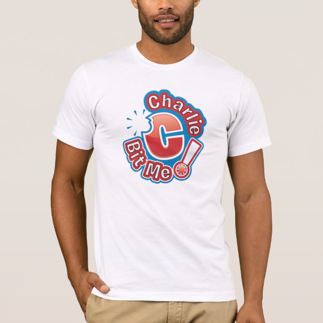 Charlie m'a mordu logo de T-shirt rond (Devant)