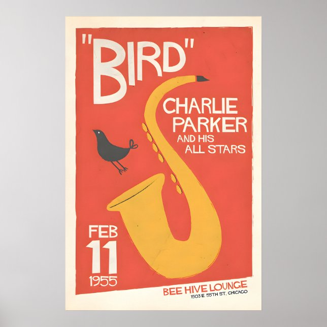 Charlie Parker au Bee Hive, impression originale (Devant)
