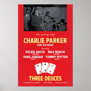 Charlie Parker - Miles Davis affiche jazz - Trois