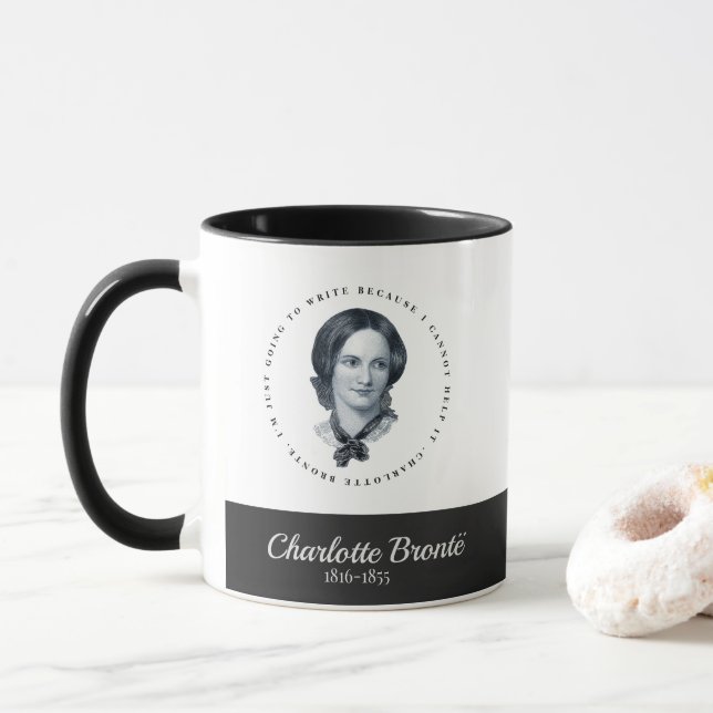Charlotte Bronte Portrait et Citer Mug (Avec donut)