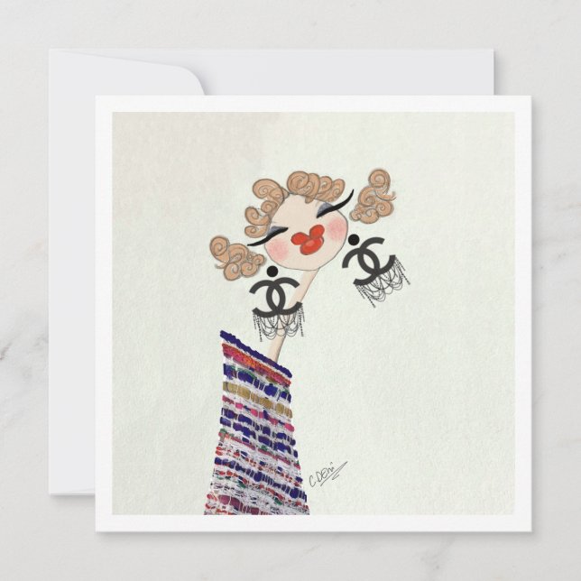 Charlotte est une carte d'art de mode glamour heur (Devant)