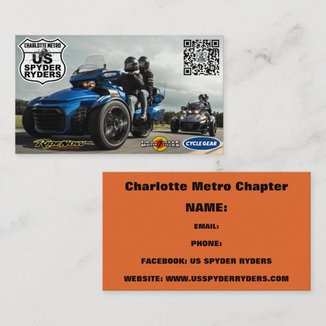 Charlotte Metro Chapitre  - Cartes de visite 3 (Devant / Derrière)