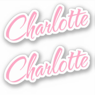 Charlotte Nom décoratif en rose x2 Sticker