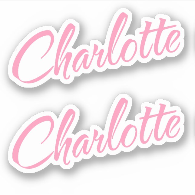 Charlotte Nom décoratif en rose x2 Sticker (Devant)