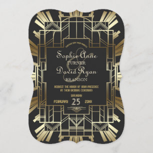 Charm Roaring 20's Great Gatsby Wedding Invitation
