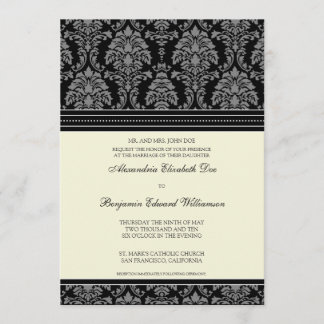 Charmant Damask 5x7 Faire-part de mariage :[fuzzy]