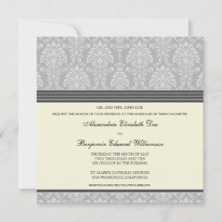 Charmant Damask Carré Faire-part de mariage : arge