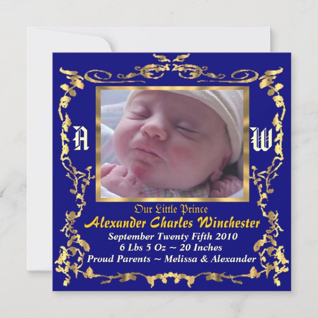 Charmant et unique Faire-part de naissance bébé (Devant)