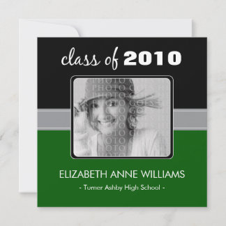 Charmant Faire-part de graduation Green Custom