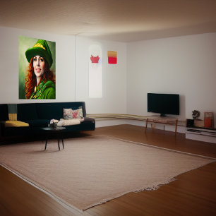 Charmant femmes aux cheveux rouges   AI Art Poster