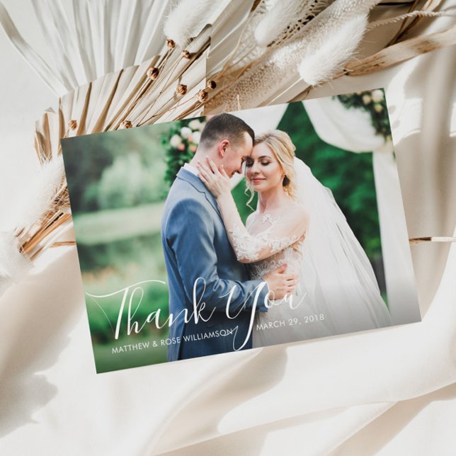 charmant mariage de script merci carte photo (Créateur téléchargé)