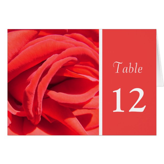 charmant rouge rose dîner table numéro (Devant Horizontal)