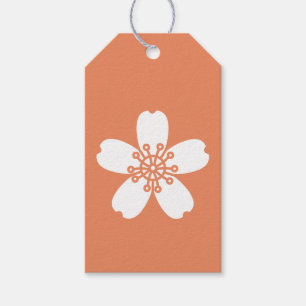 Charmant Sakura en Corail Étiquette Cadeau