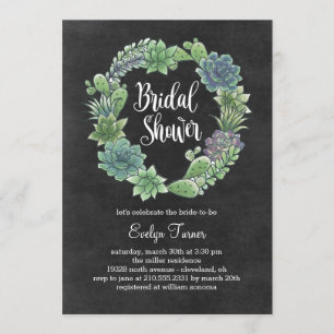Charmant succulents Invitation à la douche nuptial