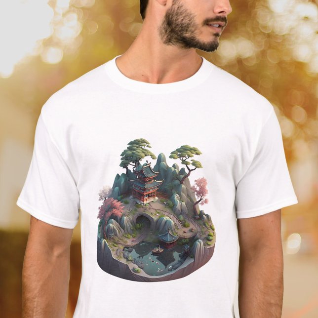 Charmant T-shirt Paysage 3D Imaginaire chinois (Créateur téléchargé)