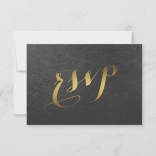 Charmante huile d'or Noir Mariage RSVP