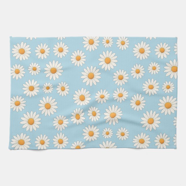 Charmante marguerite Floral Serviette de cuisine (Horizontal)