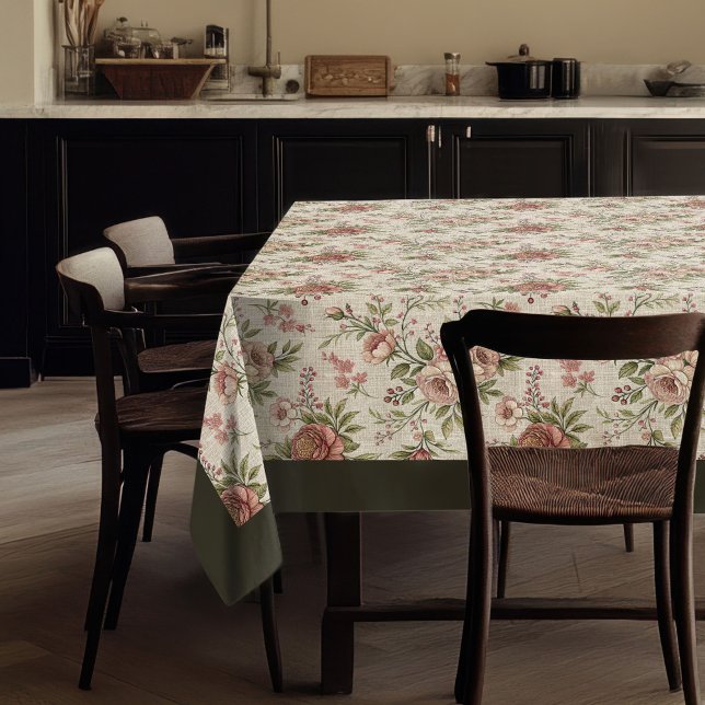 Charmante nappe fleurie pour une ferme cosy (Charming Floral Tablecloth for a Cozy Farmhouse)