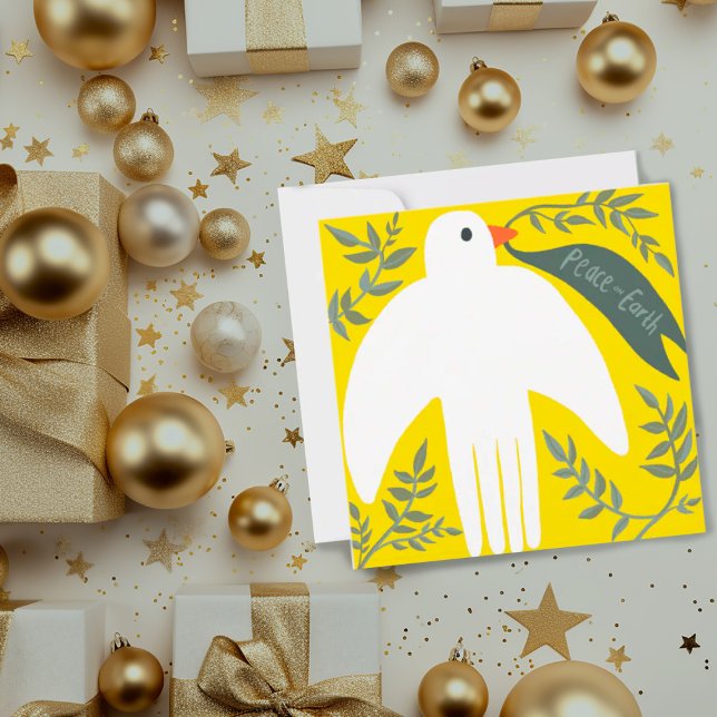 Charmante Peace Dove Noël Noël Noël Noël Noël (Peace on Earth dove holiday card)