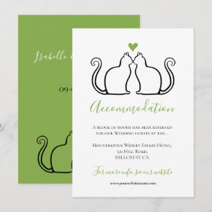 Charmants Chats Noirs Logement Mariage Cœur Vert