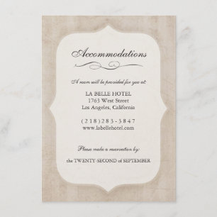 Charme Ancien Crème Encart de Mariage Monogramme