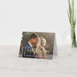 Charme brossé Mariage Carte de remerciements Faux 