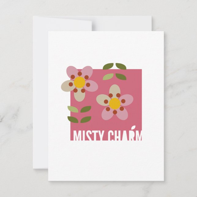 CHARME BRUMEUX - Carte d'invitation florale modern (Devant)