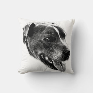 Charme convivial Pitbull Mix Coussin monochrome