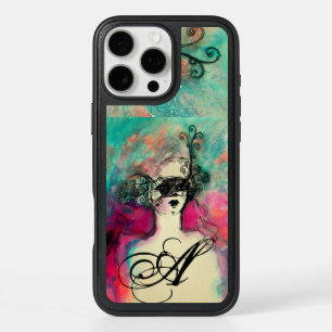 CHARME /Dame au Masque Monogramme rose Turquoise v