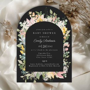 Charme de jardin fleur sauvage   Invitation baby s