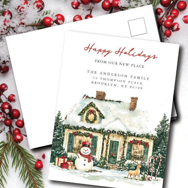 Charme de Noël Nouveau Faire-part d'adresse (Créateur téléchargé)