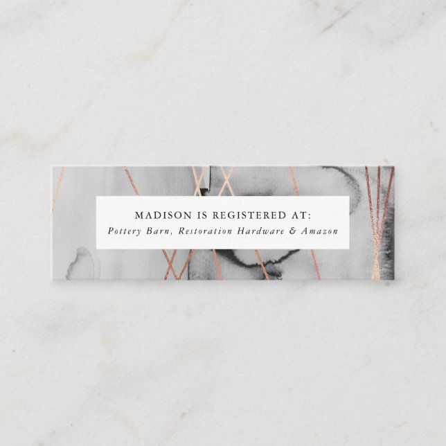 Charme Doré | Cartes de registre de mariage (Devant)