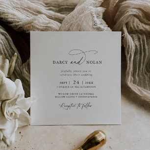 Charme élégant Carré mariage Invitations